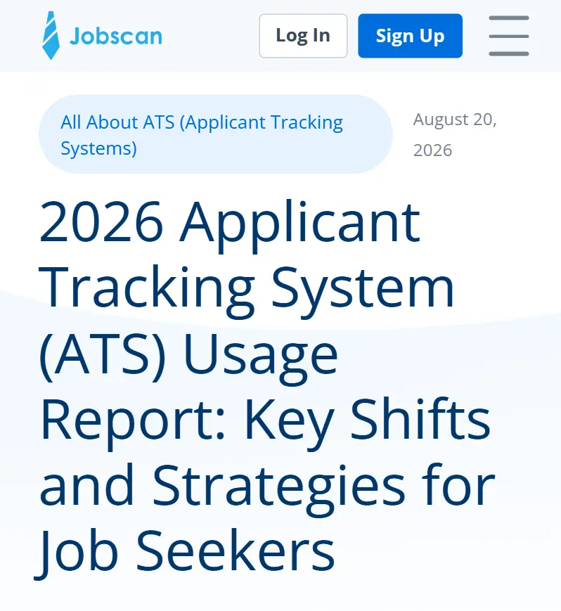 Manchete do Jobscan: relatório de uso de Applicant Tracking System (ATS)